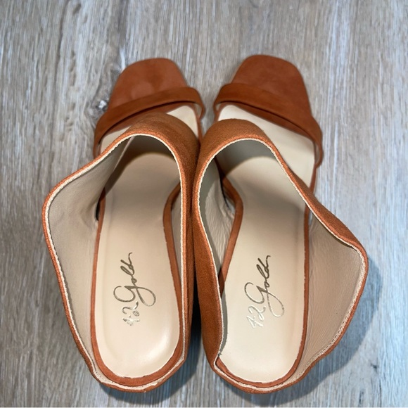 42 GOLD Women's 42 Gold Suede Linx Slide Rectangular Heel Orange 10M - Picture 8 of 15